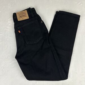 VTG Levis 912 Slim Tapered Jeans Size 7 Black Rigid Denim USA 90s NWOT Old Stock